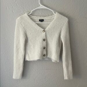 Art Class Cream Button-Up Cardigan